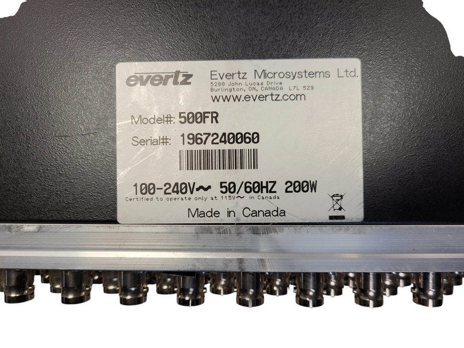 Evertz 500FR Exponent High Density Distribution Frame w/ 9x 500DA2Q, 1x 500FC  $