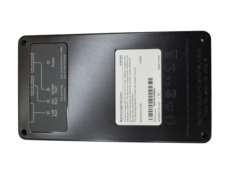 Mitel Multi-Port GigE PoE Switch, Universal 802.3at, 51301282