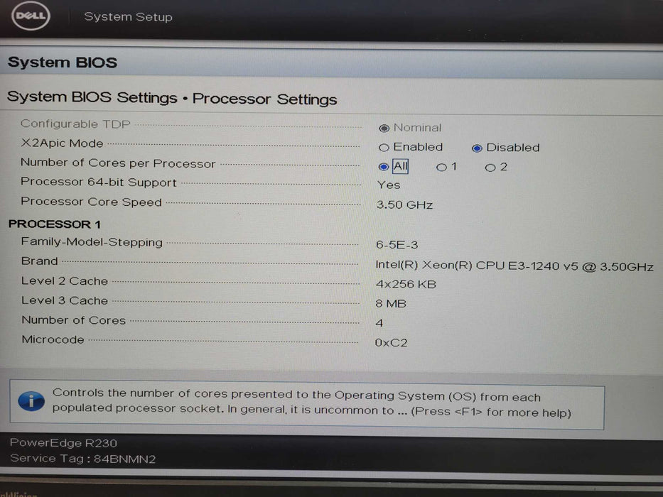 Dell PowerEdge R230 - Xeon E3-1240 v5 32GB DDR4 NO HDD PERC H330 250W PSU !