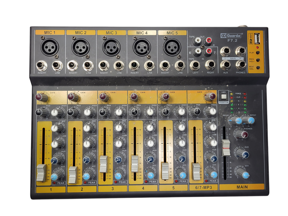 Guarda F7.2 Mixer analogico 7 canali USB READ $