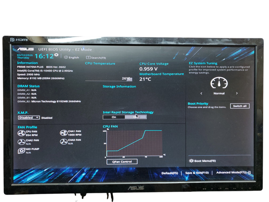 Silverstone Custom Tower PC Asus Prime H470M-Plus i5-10400, 8GB PC4, No HDD