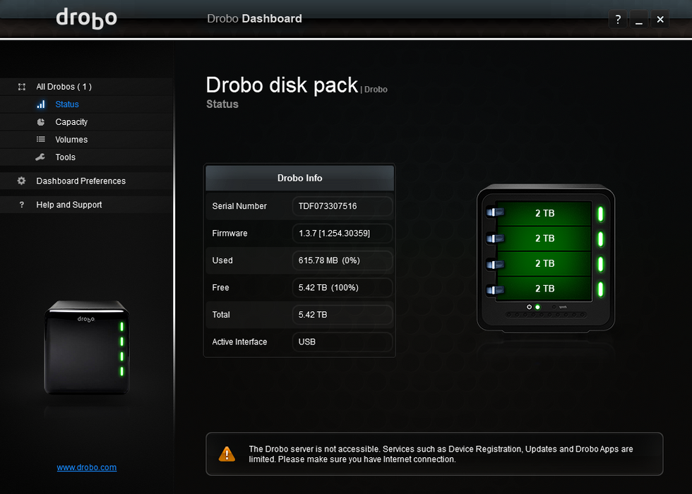 Drobo DRO4D-U | 4-Bay Direct Attach Storage w/ 4x 2TB HDD's