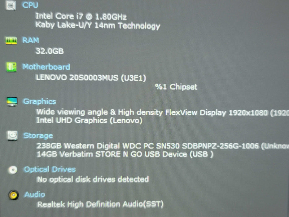 Lenovo ThinkPad T14 i7-10610U 32GB DDR4 256GB NVMe β Lap200