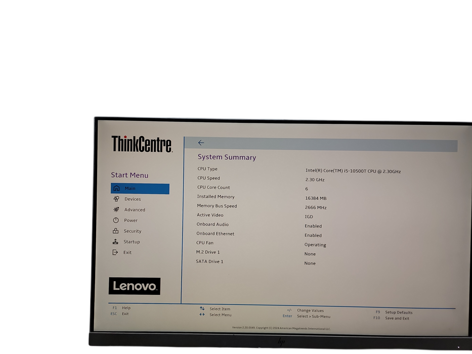 Lenovo ThinkCentre M80q Micro i5 - 10500T @ 2.30GHz 16GB DDR4 Ram NO HDD θ