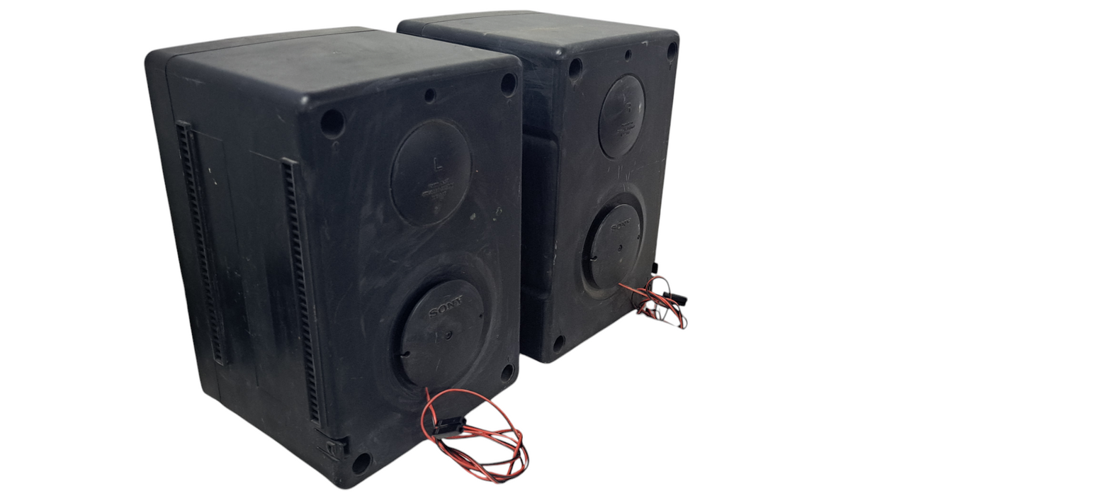 Pair of Vintage Sony Twin Duct Stereo Dual Cone Speakers