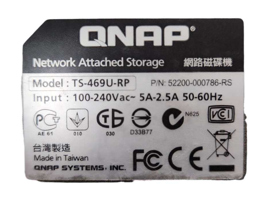 QNAP TS-469U-RP 1U 4 Bay NAS, 4x 4TB HDDs