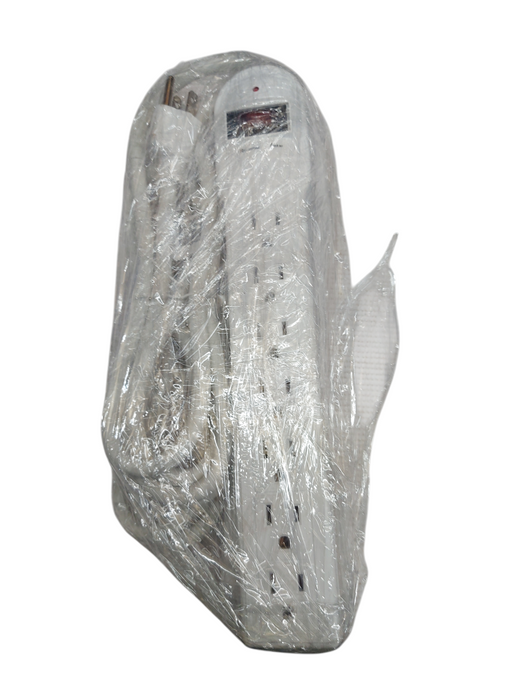 LOT 2x 7 Outlet Surge Protector - with EMI/RFI Protection + 6' Cord, White