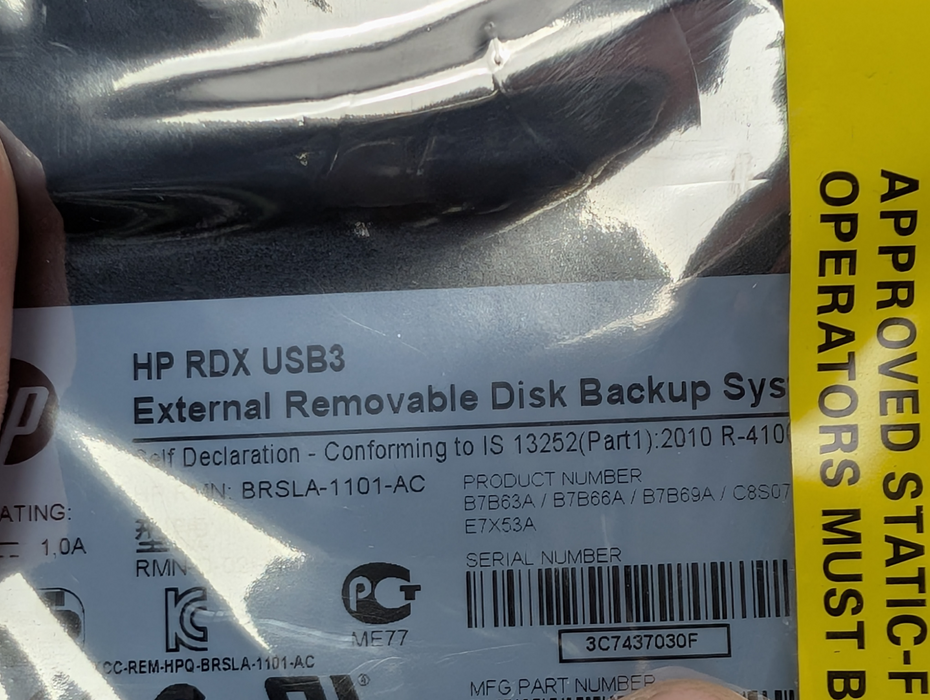 NEW HP BRSLA-1101-AC RDX USB3 External Removable Disk Backup System  -