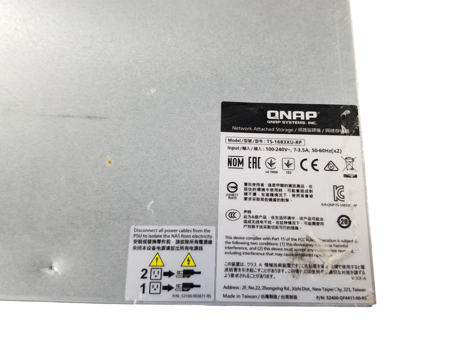 QNAP TS-1683XU-RP 16-Bay 3.5" NAS Xeon E-2124 16GB DDR4  FOR PARTS / REPAIR