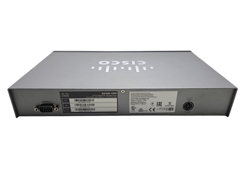 Cisco SG300-10PP-K9 V03 | 10-Port Gigabit PoE+ Managed Switch