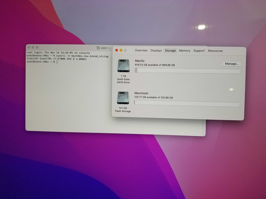Apple iMac 27" Retina 5K 2015 Intel i7-6700K CPU 4.0GHz 24GB RAM - 1TB HDD