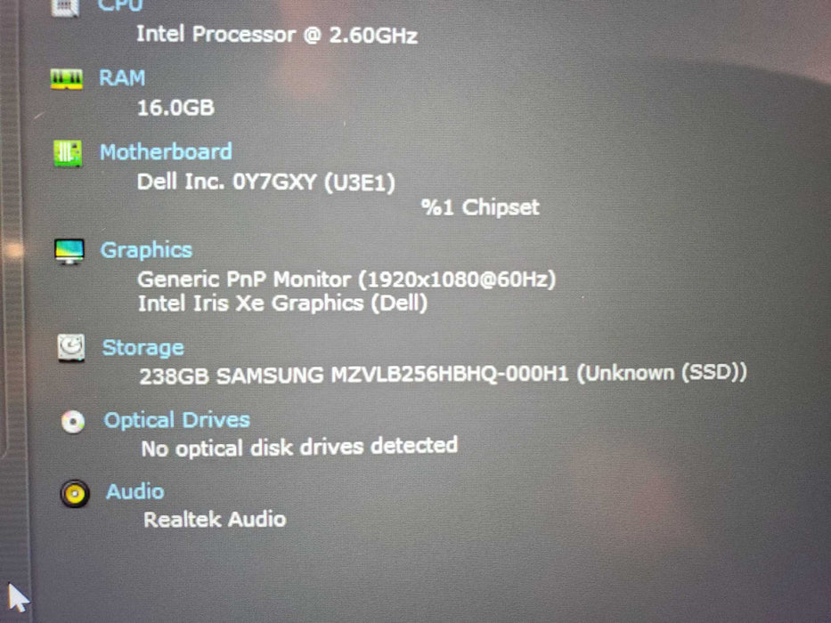 Dell Latitude 5320 , i5-1145G7 2.60GHz, 16GB DDR4 256GB NVME Q Lap200