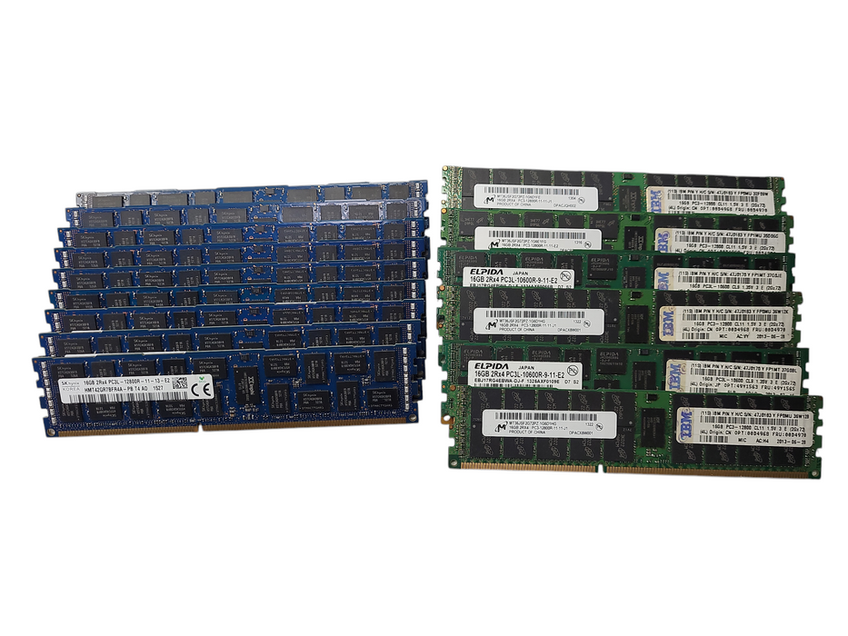 Lot of 15x Various brands 16GB PC3/PC3L-12800R Server Memory $