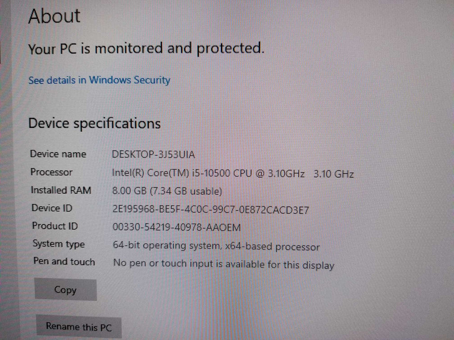 HP Eliteone 800 G6 24" AiO Intel i5-10500 CPU 8GB RAM No HDD - [READ] Q