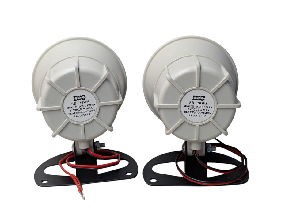 Lot of 2x DSC SD 20WS Single Tone Siren 12VDC 20W -