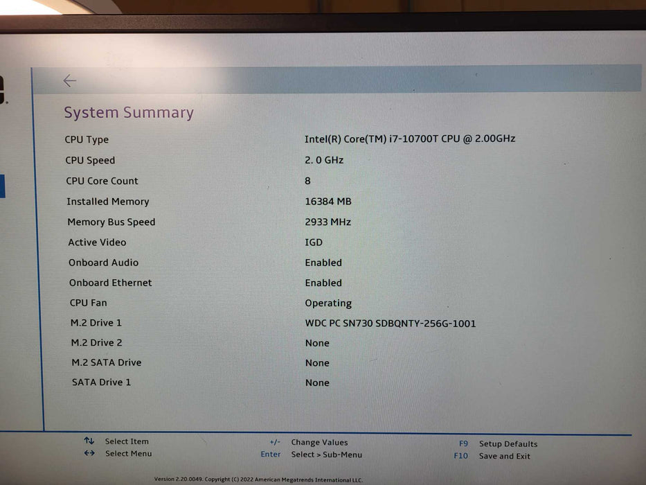 Lenovo ThinkCentre M90q USFF, i7-10700T @ 2GHz, 16GB RAM 256GB NVMe w/ AC $