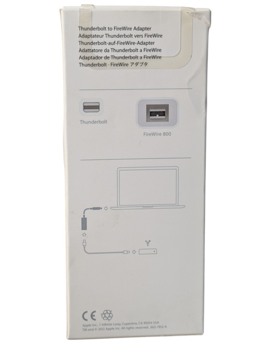 Apple Thunderbolt to FireWire Adaptor MD464ZM/A A1463  Q-