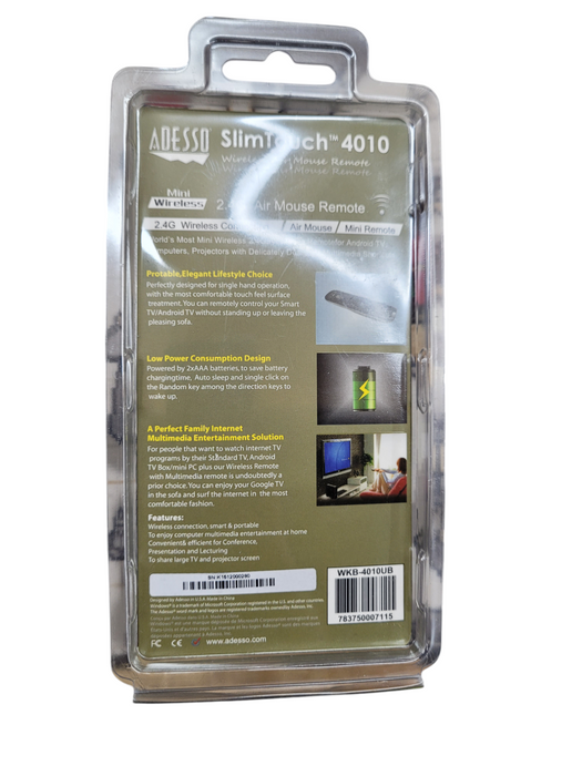 Adesso SlimTouch IR Remote (WKB-4010UB)