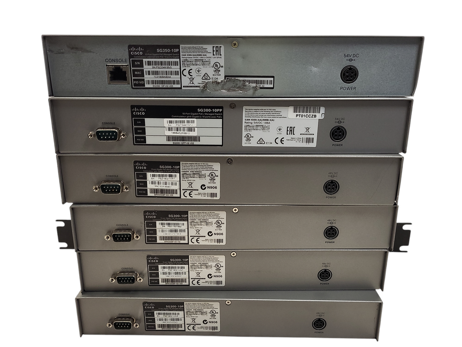 Lot of 6x Cisco switches 1x SG350-10P 1x SG300-10PP 4x SG300-10P No AC READ $