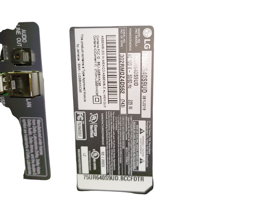 LG 75" UHD TV Signage Model: LG75UR640S9UD ( No remote )  =