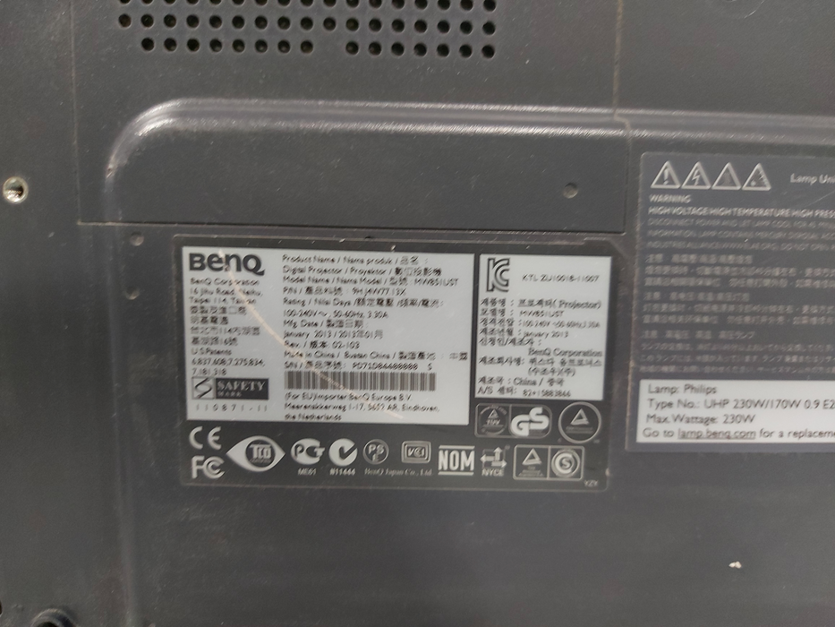 BENQ MX850_MW851UST  Projector, Needs Lamp Replacement,, Lamp Hours 4811