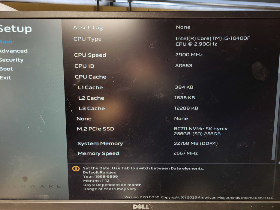 Alienware Aurora R11 i5-10400F @ 2.9GHz GeForce GTX 1650 4GB 256GB SSD $