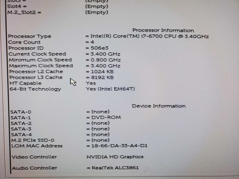 Dell Precision Tower 3620 - i7-6700 32GB DDR4 NO HDD QUADRO M4000