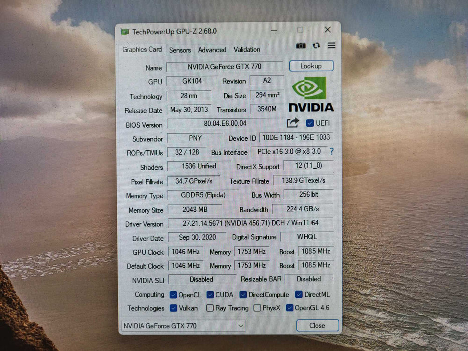 NVIDIA PNY GeForce GTX770 Graphics Card 2048M GDDR5 PCIE Q$