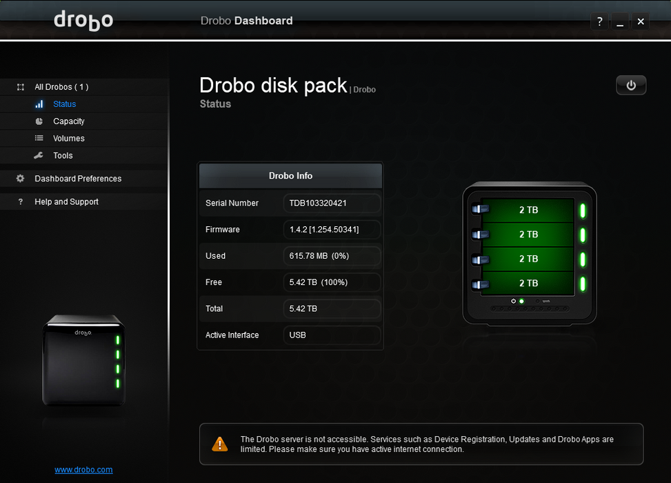 Drobo DRO4D-D | 4-Bay Direct Attach Storage w/ 4x 2TB HDD's