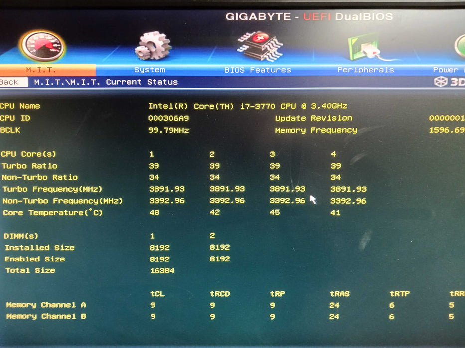 GigaByte GA-H77N-WIFI ITX & Intel i7-3770 CPU 8GB DDR3 No I/O Shield