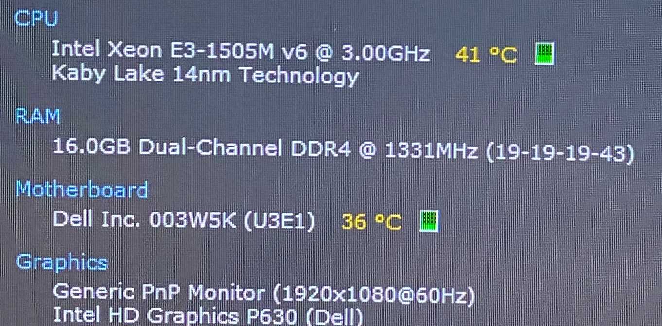 Dell Precision 7720 XEON 1505M v6 QUADRO P3000 6GB GPU 16GB 512SSD READ!  Lap200