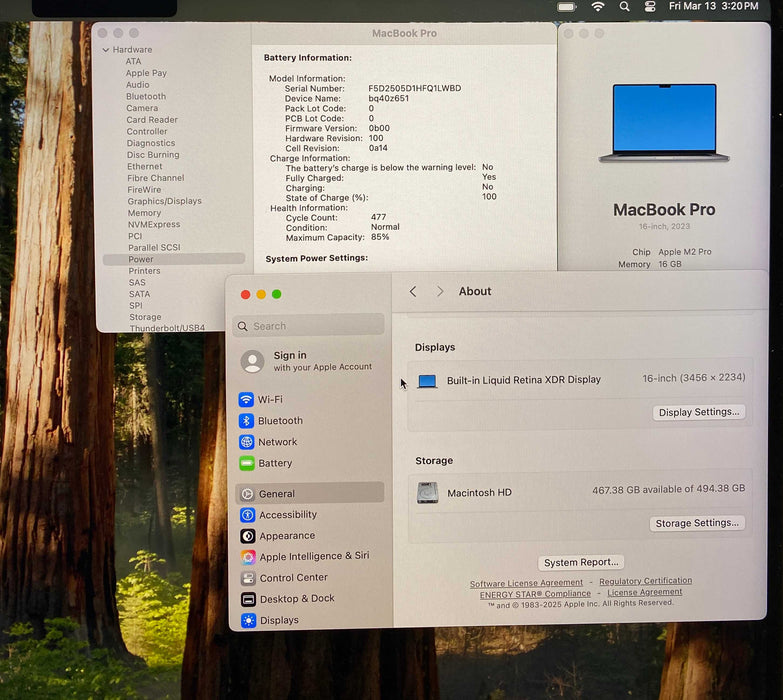 Apple MacBook Pro 16" 2023 M2 Pro 16 GB RAM 512 GB  SSD No Power Adapter