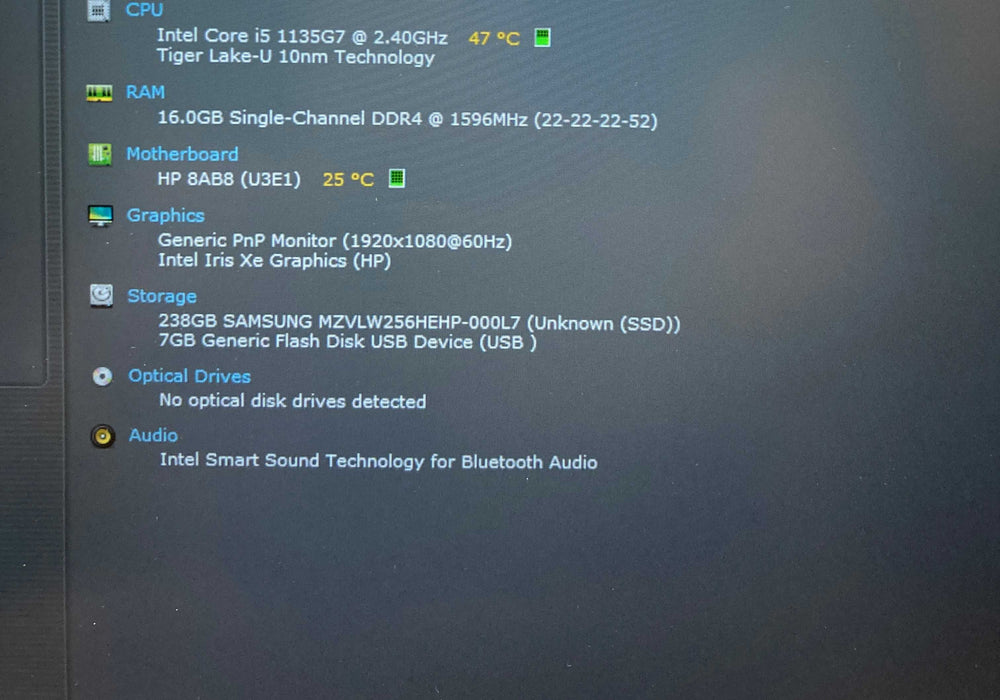HP EliteBook 840 G8 Core i5-1135G7@2.4GHz 16GB RAM 256GB SSD READ Q Lap200