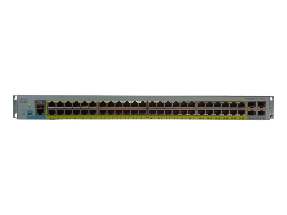 Cisco WS-C2960L-48PS-LL V01 48-Port Gigabit PoE Network Switch