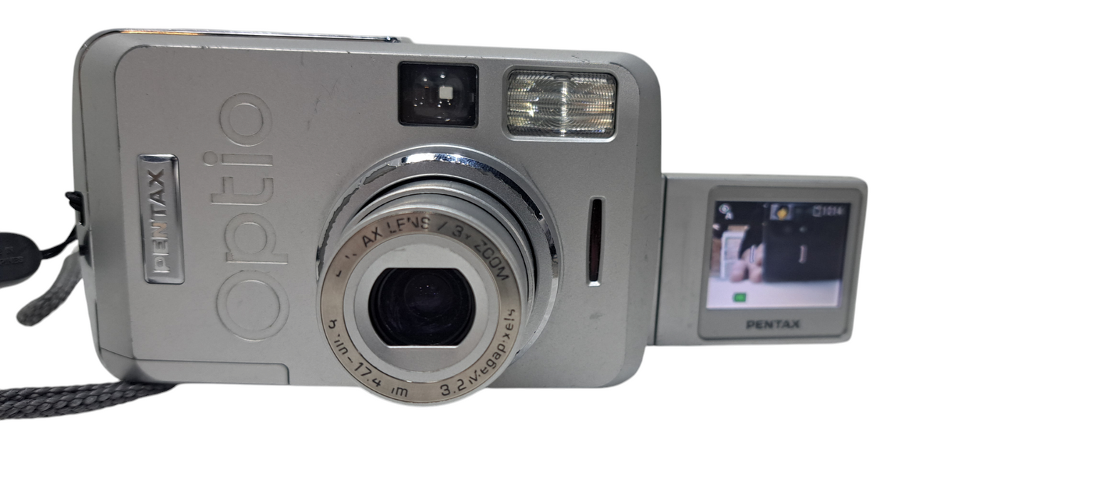 Pentax Digital Camera Optio 33LF 3.2MP Silver Flip Screen