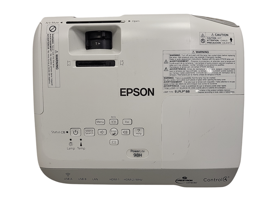 Epson PowerLite 463H 3LCD Projector 3000 ANSI H687A HDMI (MHL) Crestron $