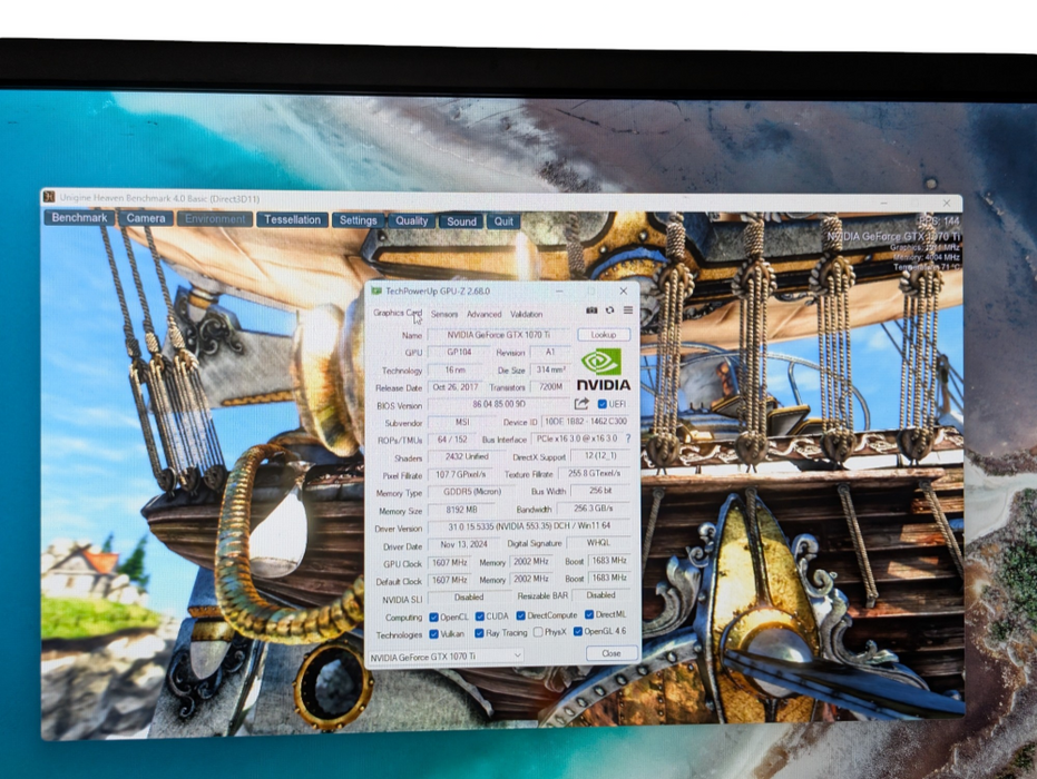 MSI Titanium NVIDIA GeForce GTX 1070 Ti 8GB GPU  -