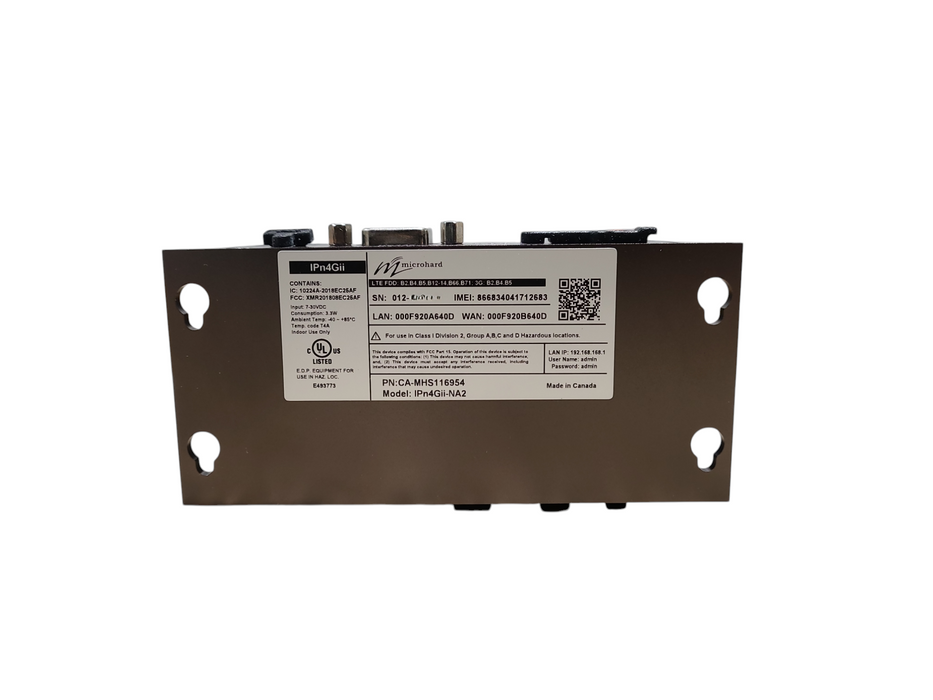 Microhard IPn4Gii-NA 4G LTE Dual SIM Dual Ethernet Serial USB Gateway POE Q%