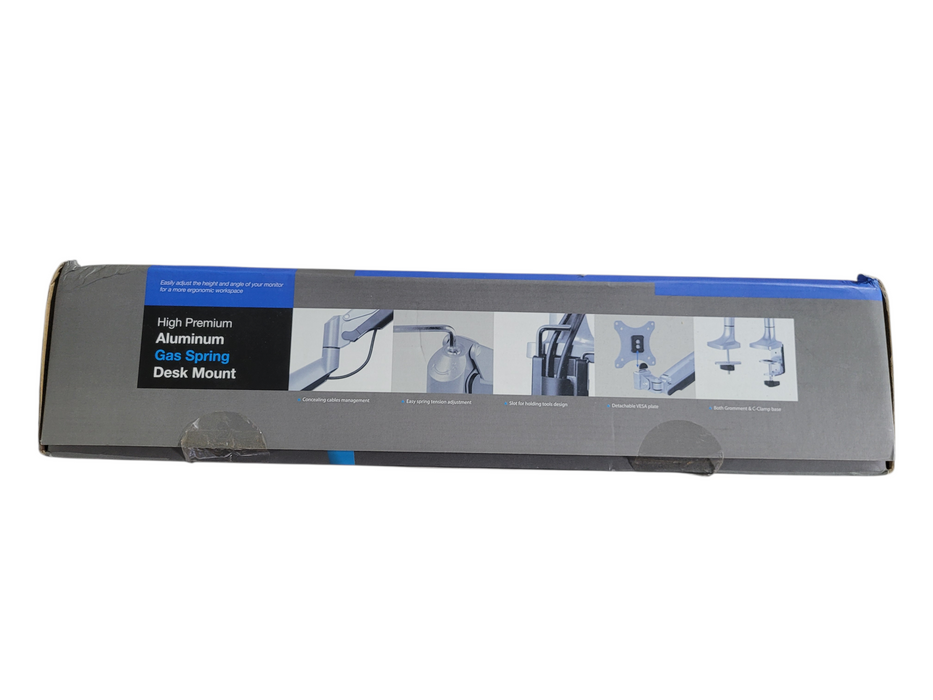 Siig Aluminum Gas Spring Single Monitor 13-32" Desk Mount CE-MT2D12-S1 Silv