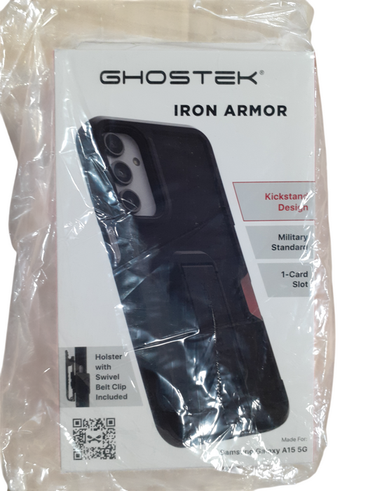 Samsung Galaxy A15 Case with Belt Clip Holster and Kickstand Ghostek Iron A Q