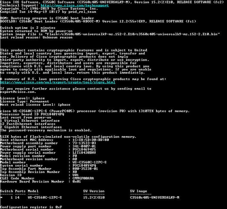 CISCO Catalyst WS-C3560C-12PC-S PoE+ Managed Ethernet Network Switch !