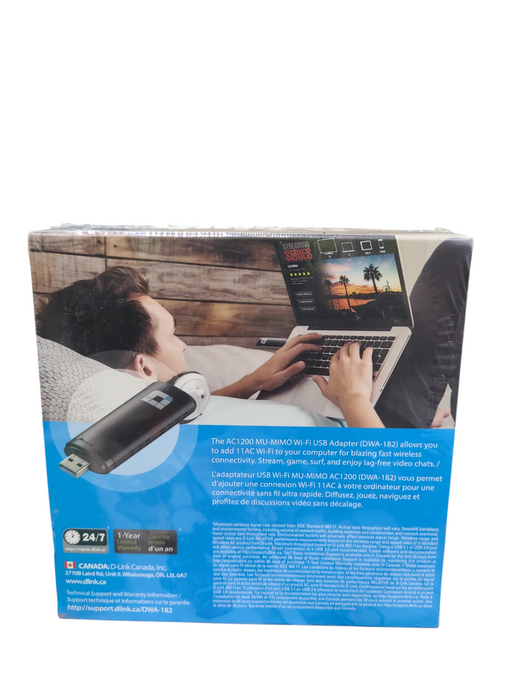 D-Link AC1200 MU-MIMO Wi-Fi USB Adapter - DWA-182