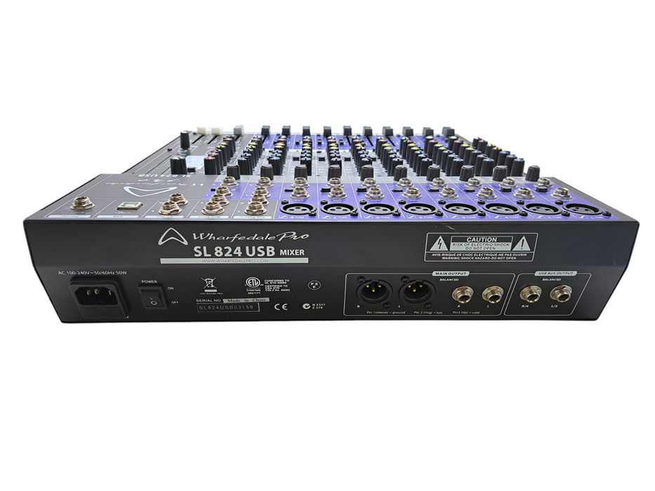 Wharfedale Pro SL824 USB 8-Channel Mixing Desk with USB Interface *READ* )