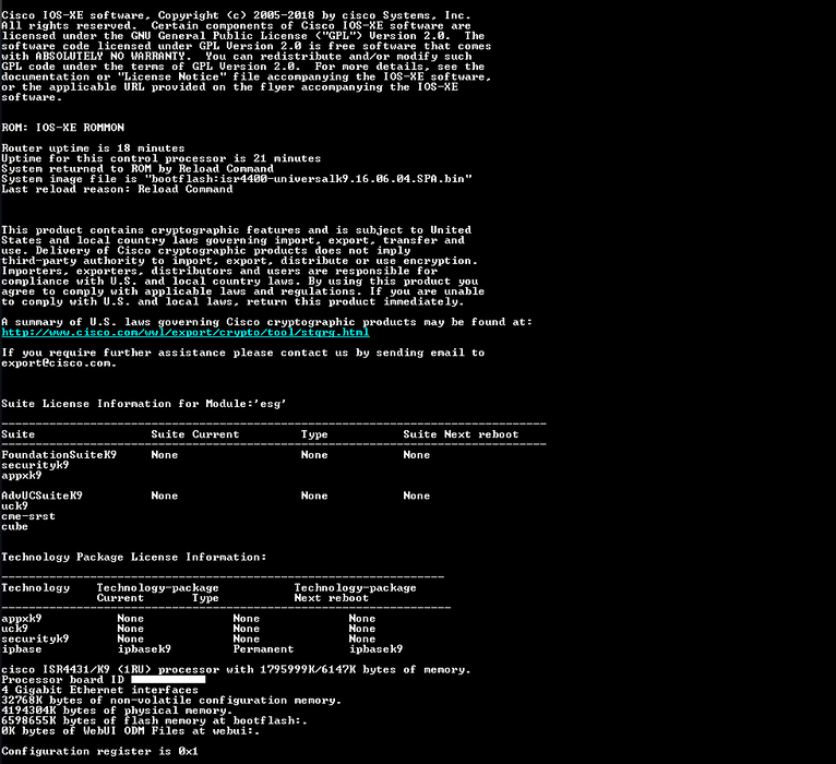 Cisco ISR4431/K9 4400 Series Integrated Services Router, Not Affected
