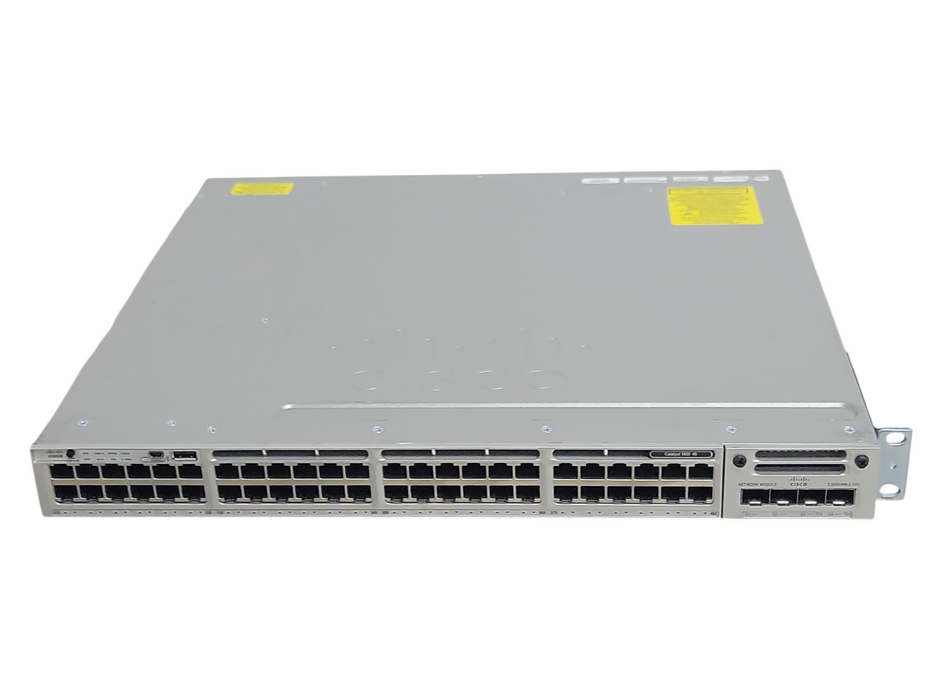 Cisco WS-C3850-48-T-L 48 Port Gigabit Switch w/ C3850-NM-2-10G, 1x PSU Q_