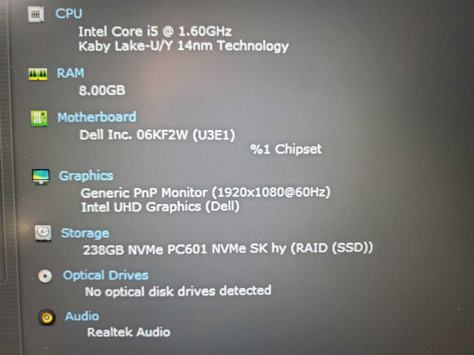 DELL Latitude 5410 Intel Core i5-10210U 8GB RAM 256GB NVMe   Lap200