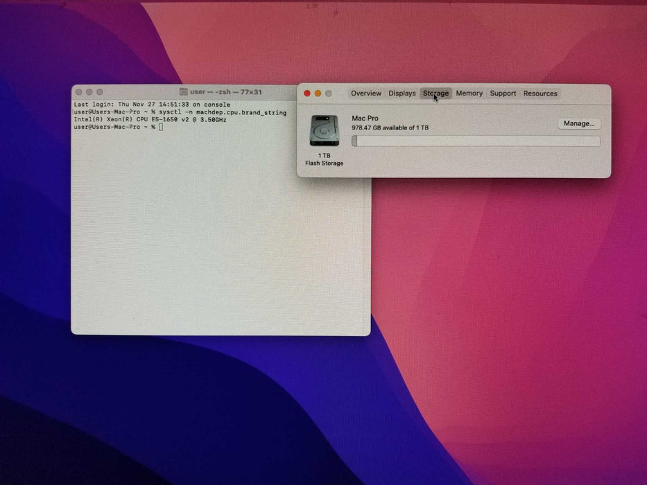 Apple Mac Pro Late 2013 A1481 Xeon E5-1650 v2 64GB RAM 1TB