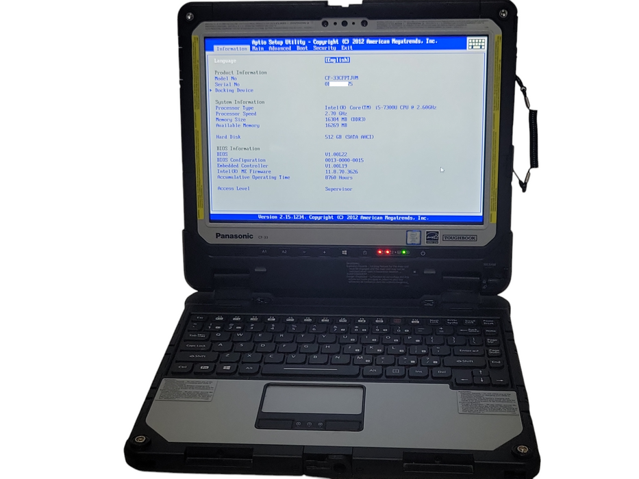 Panasonic Toughbook CF-33 Touch i5-7300U, 16GB RAM 512GB SSD 8760 Hours Q_ Lap200