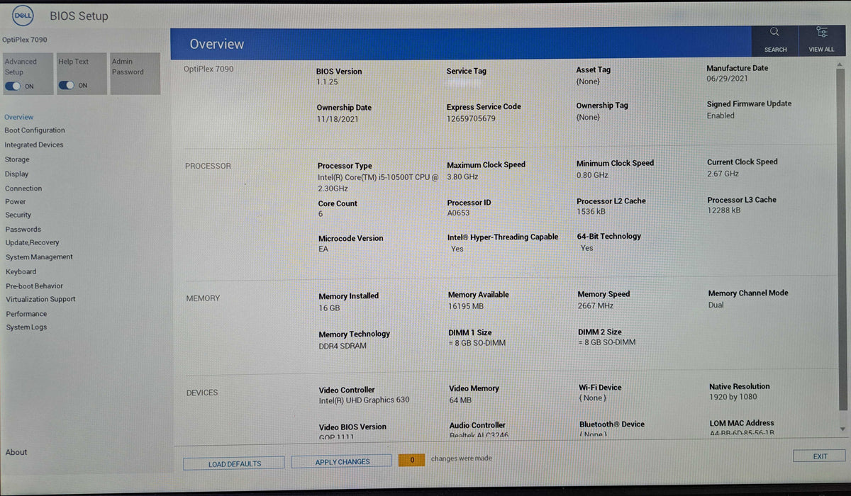 Dell OptiPlex 7090 Micro | Intel Core i5-10500T, 16GB DDR4, 256GB NVMe )