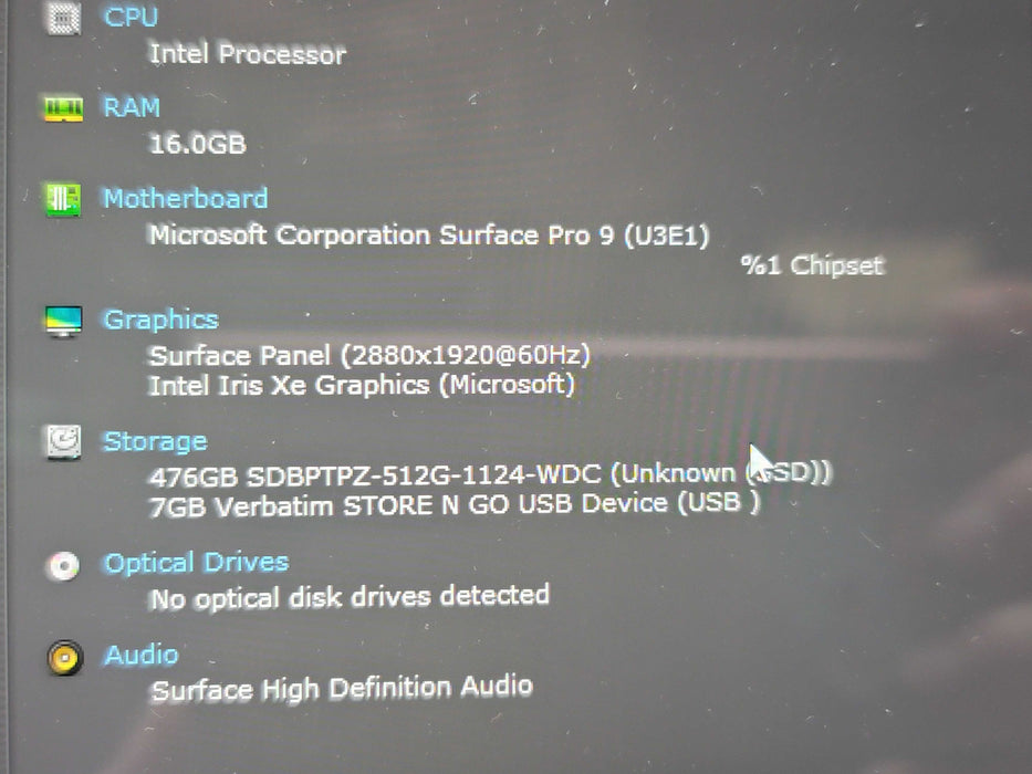 Microsoft Surface Pro 9 i5-1245U 16GB RAM 512GB NVMe READ β